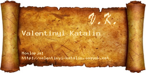 Valentinyi Katalin névjegykártya